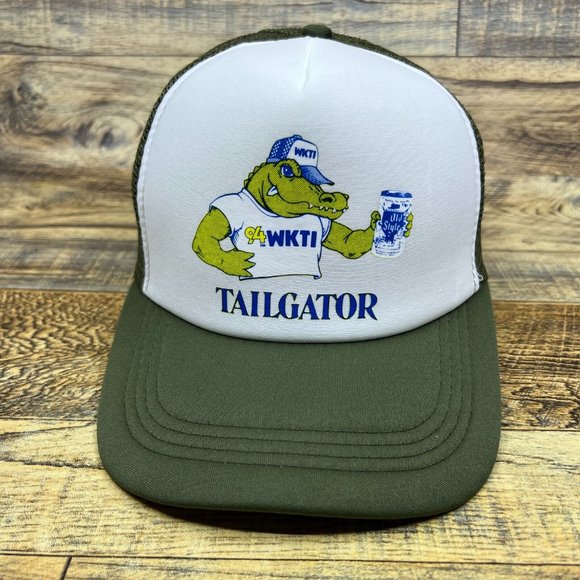 Pabst Old Style Beer Mens Trucker Hat Green Snapback Tailgator Retro Logo Cap - Picture 2 of 8